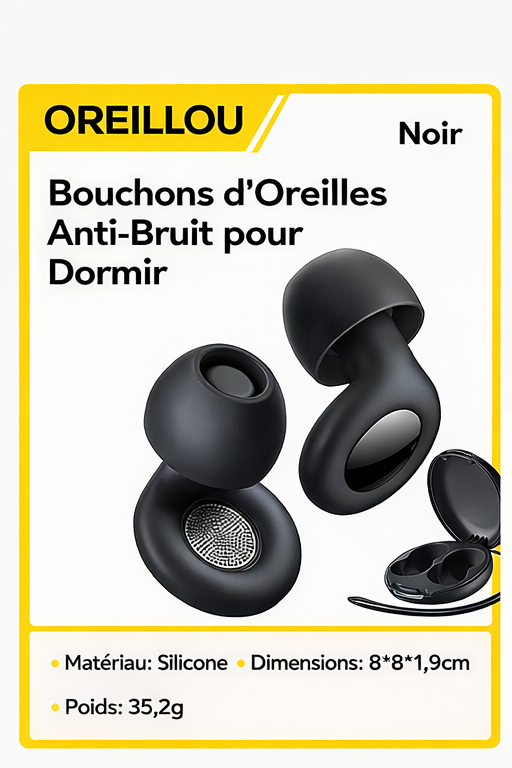 Bouchons d’Oreilles Anti-Bruit Oreillou™ – Dormez enfin sans perturbations